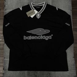 Balenciaga 3B Football Long Sleeve Shirt Black Size M