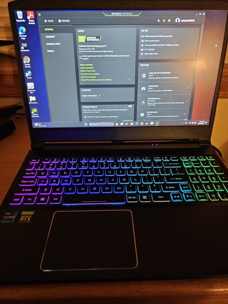 Selling Gaming Laptop For 500$ Rtx 3060 16gb Ram 144hz 3ms 