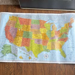 Laminated United States Wall Map 33"x50"   