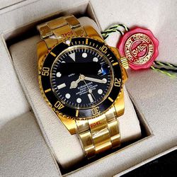 Brand New Top Quality 41mm Gold Waterproof Automatic Movement Watch 