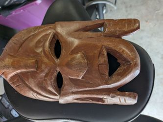 Wooden mask and wooden tray