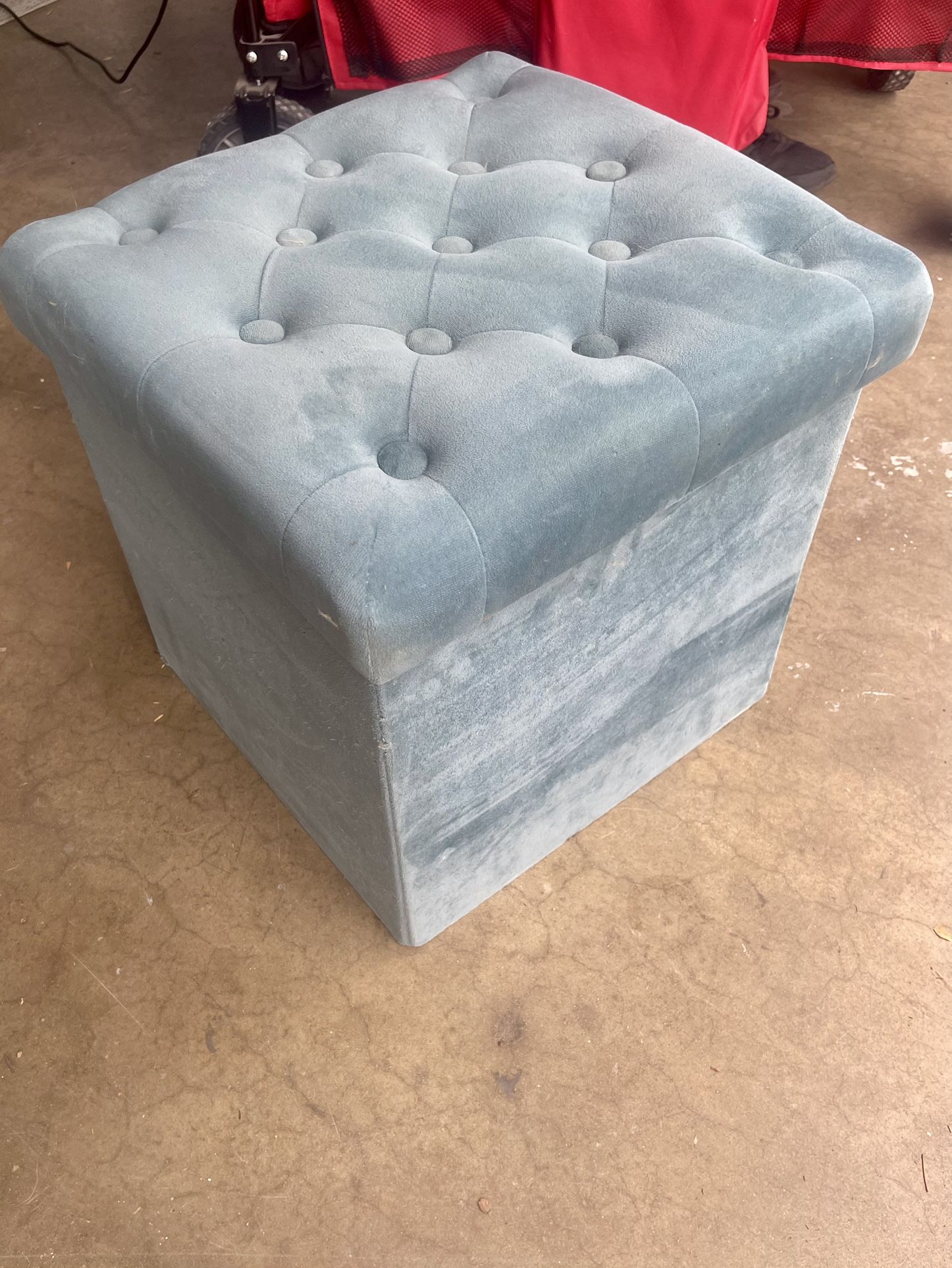 Aqua Colored Velvet Storage Cube