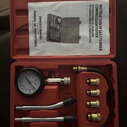 8 pcs Compression Tester Kit, Petrol Pressure Tester Range of 0-300 Psi Engine Compression Tester Kit for Automotive Cars and Motorcycles, Compression