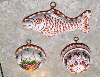 ABC Bassano Italy ceramic porcelain wall art hanging jello molds (3)