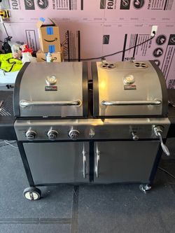 Royal Gourmet Gas and Charcoal Grill. +propane tank