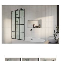 Fixed Glass panel with Black Matte