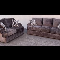 Brand New Deep Seating Chocolate Style Sofa Loveseat Set 
