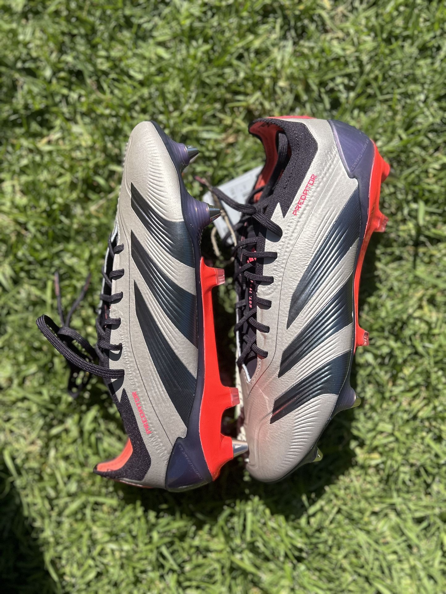 Adidas Predator Elite SG Grey Black Red Soccer Cleats ID0913