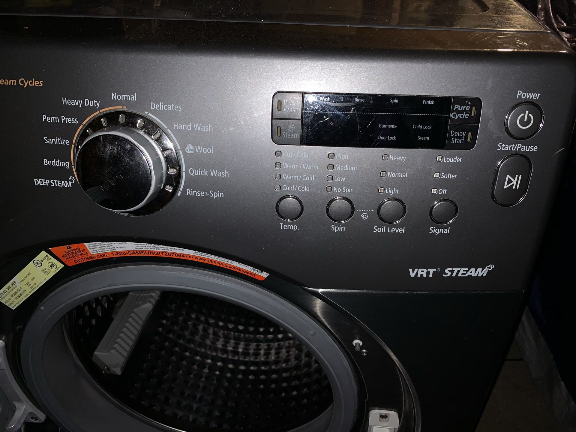 Samsung Stainless washing machine works but doesn’t spin for Sale in