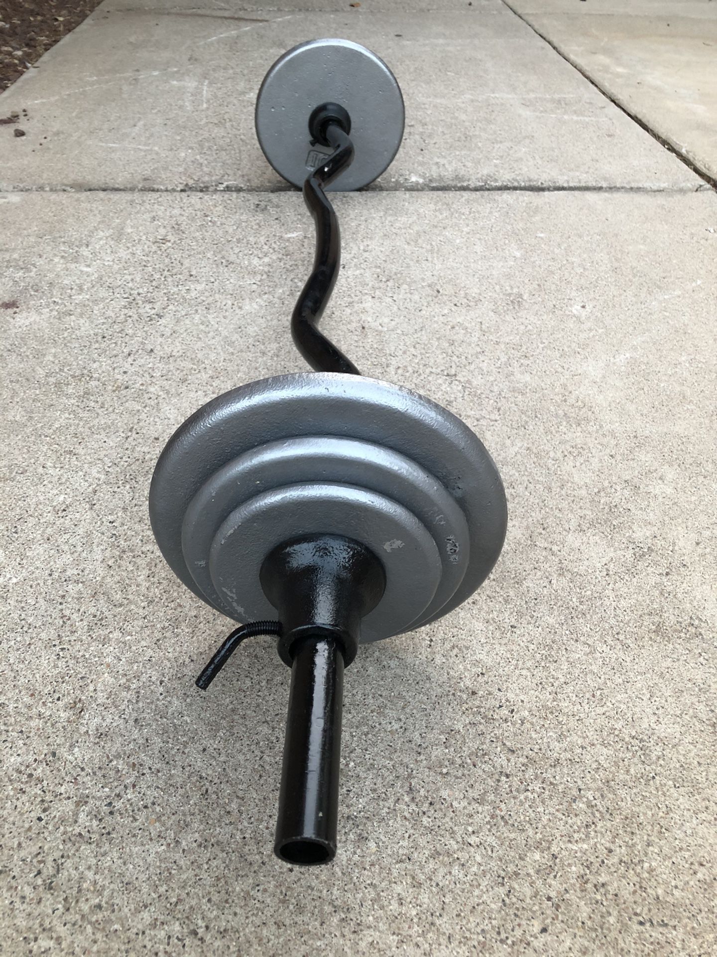 Standard 1 inch Curl bar with weight plates...$135 OBO