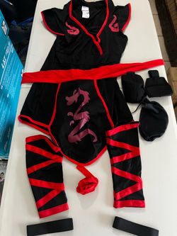 Black and Red Ninja Costume Set