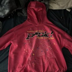 Pink Sp5der Hoodie Large