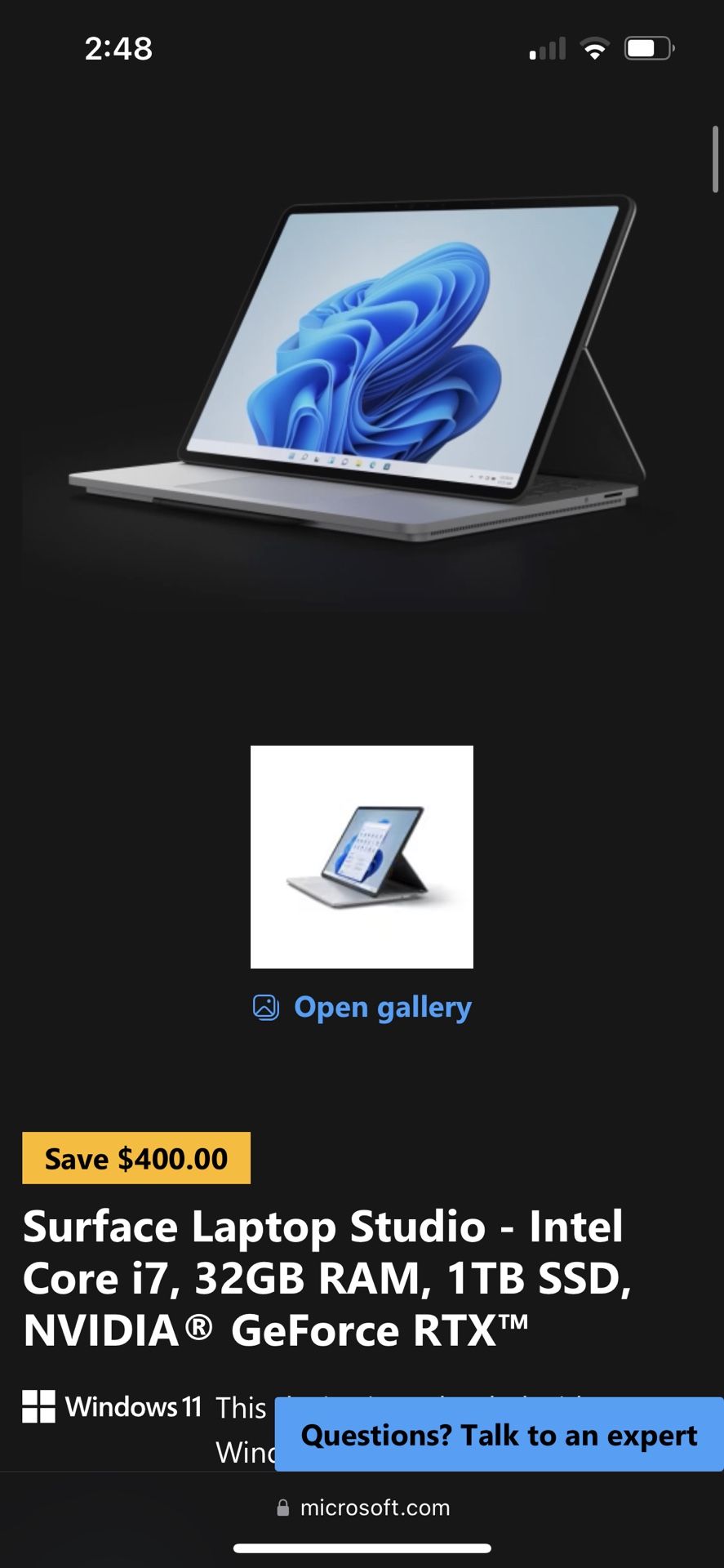 Microsoft Surface Laptop Studio
