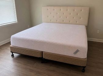 King bed frame with memory foam mattress