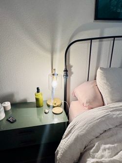 2 Gold Base Glass Table Lamp with Wireless Charger