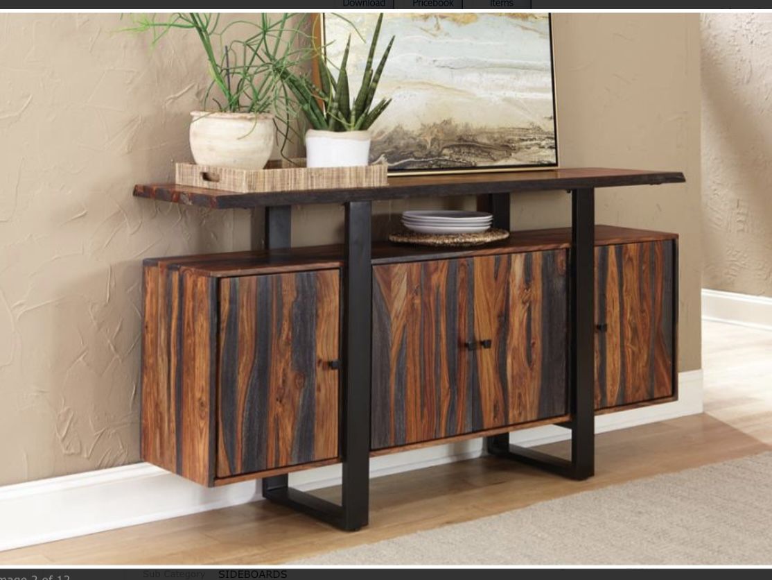 Solid Sheesham Sideboard/ Solid Wood server/ Live Edge Server/ Live Edge Sideboard/ Sheesham Server