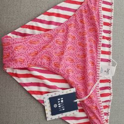 Roller Rabbit Women's Bikini Bottoms,Reversible, Size L, pink