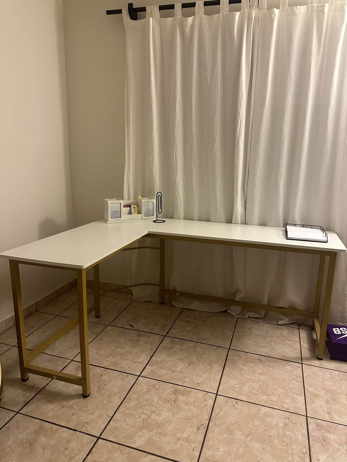 Gold And White Desk 