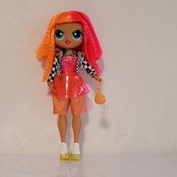 Lol Surprise Doll With Orange And Pink Hair. 10"  Used