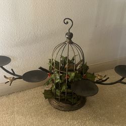 Holiday Candle Holder Birdhouse Decor 