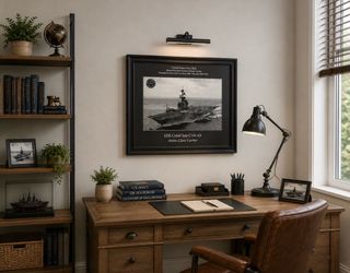 USS Intrepid CV-11 Framed Navy Ship Photo 6CV11Burgundy 17x14,5