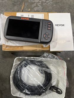 VEVOR 3-Lens Borescope Inspection Camera 4.5 in. Screen Endoscope Sewer Camera with Drain Snake 10-LED Light for Auto Plumbing