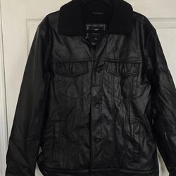 Black faux leather with blacklining inside XL Men 9r Woman 