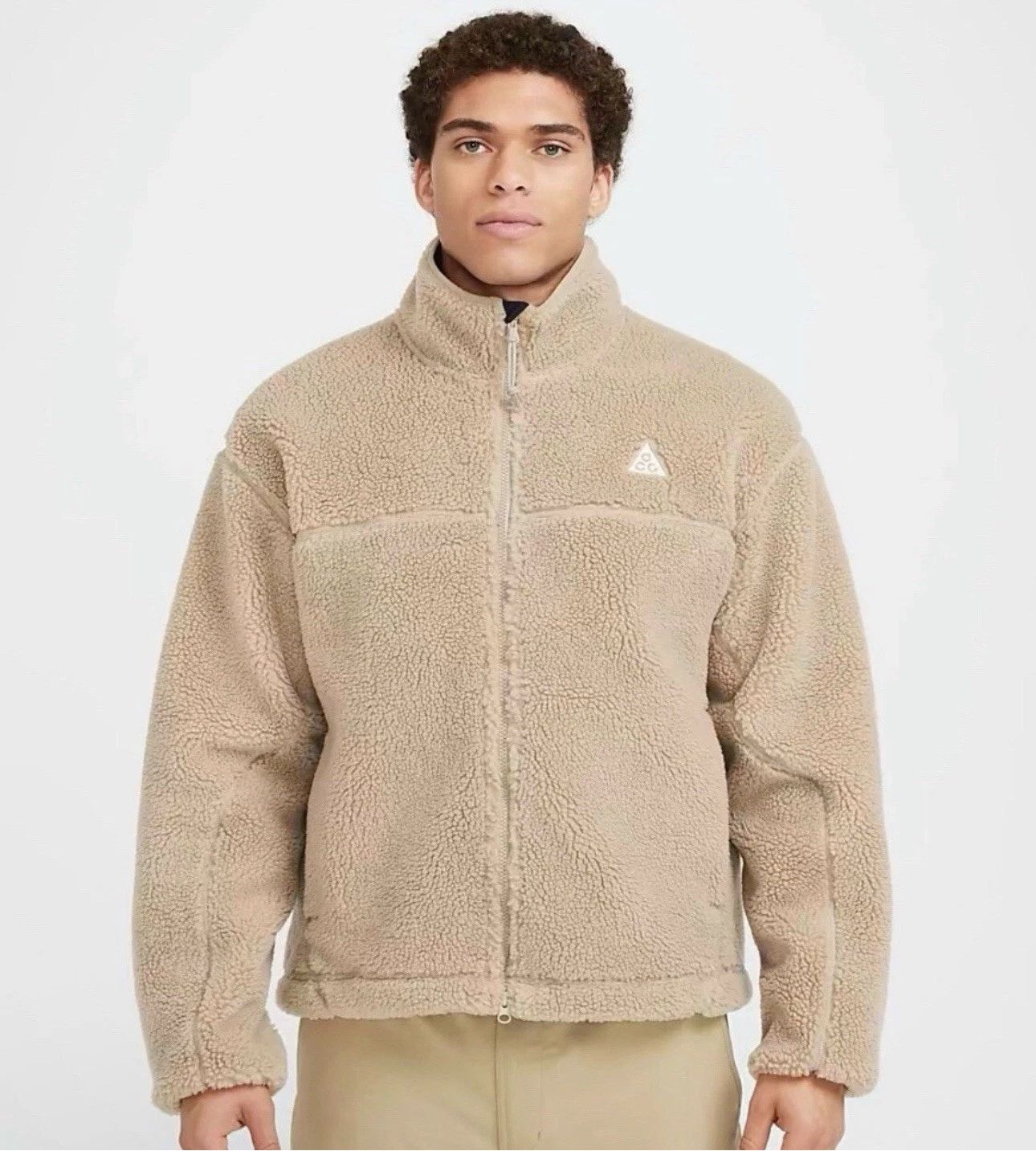 Nike ACG Canwell Glacier THERMA-FIT Jacket Khaki Sherpa FV8653-247 Men's Size XL