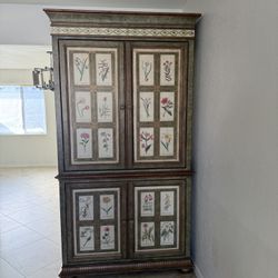 Antique-Style Hand Painted Dresser / Armoire