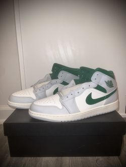 Jordan 1 Mid Pure Platinum Pine Green 12m