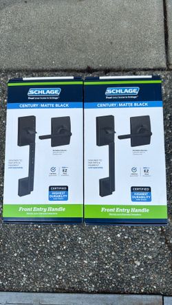 Schlage Century Handle With Latitude, Matte Black