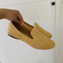 Birdies Tan Raffia Flat Shoes Size 9 ½ Wide