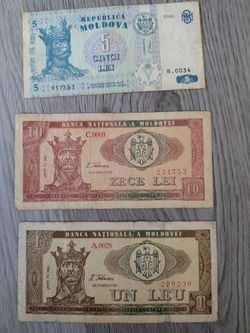 First Independent Banknotes From Moldova Lot 