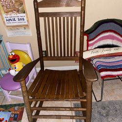 Vintage Solid Wood Rocking Chair 