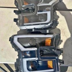 15-17 Ford F150 LED DRL Projector Headlights Luces Focos Micas Faros Faroles Headlamps