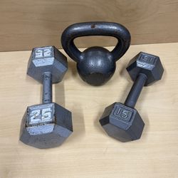 60 Pounds Weights Dumbbells Kettlebell 