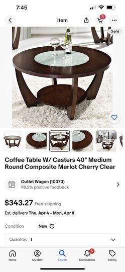 Cherry Crackled Glass Coffee Table