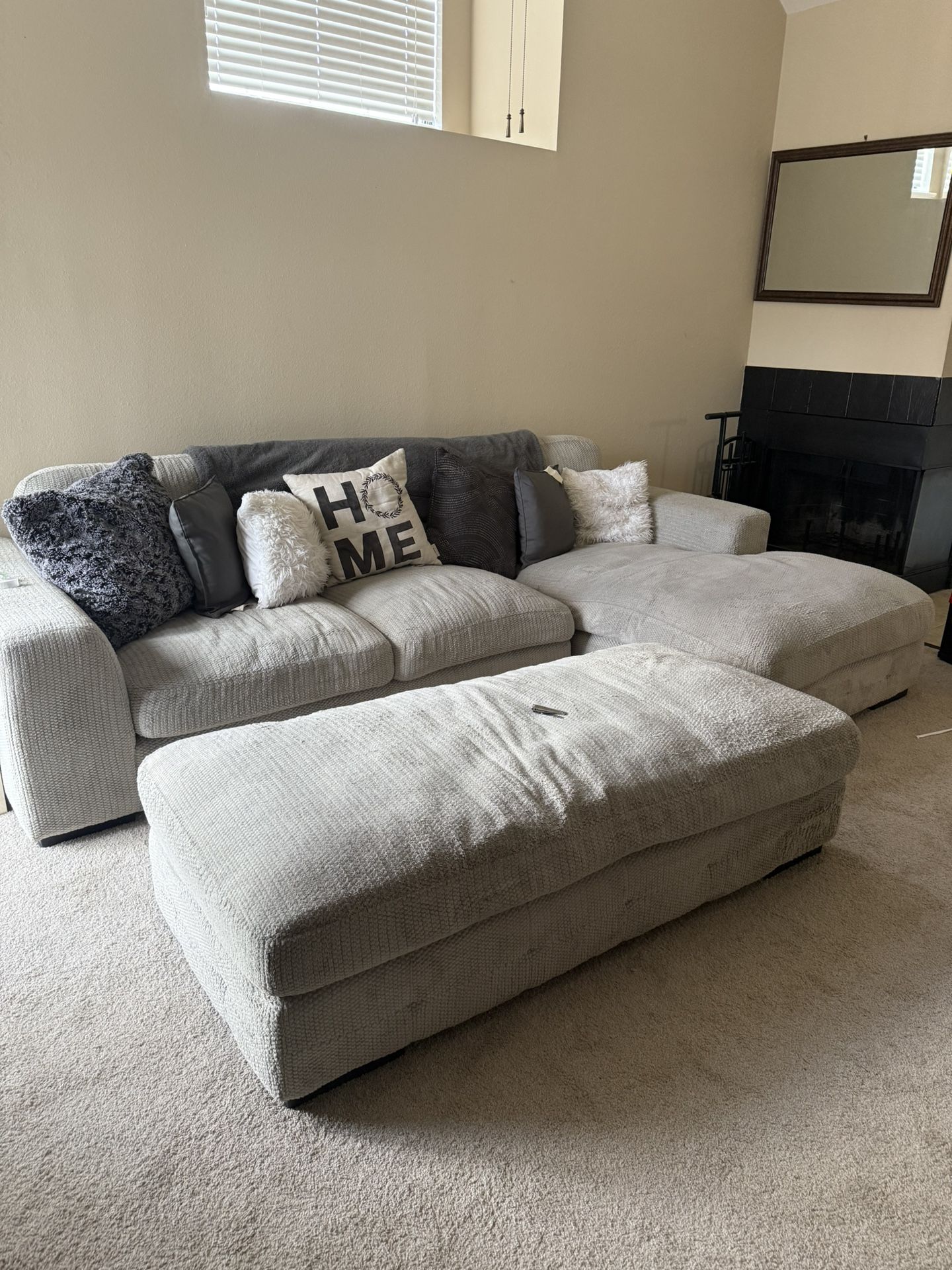 Moving sale Sectional couch & ottoman