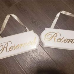2 Wood Reserved Aisle  Wedding Signs