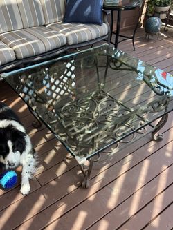 Quality Wrought Iron and Glass Table