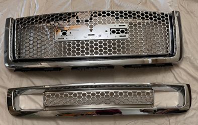 GMC Sierra 1500 Year 2007-13 Front Upper And Lower Grille Chrome
