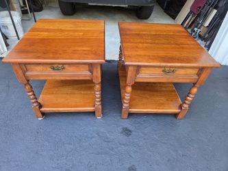 Match End Tables 1-Drawer Oak