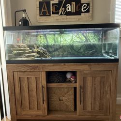 Top fin Aquarium Stand + 60 Gallon Tank + Marineland Filter system + LED Light