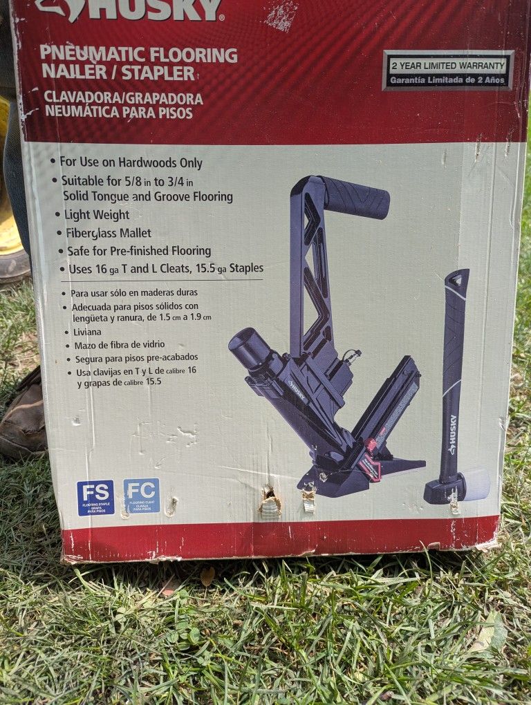 Husky pneumatic flooring nailer stapler pick up only