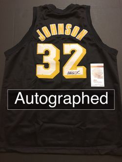 Magic Johnson AUTOGRAPHED Lakers Jersey w/JSA