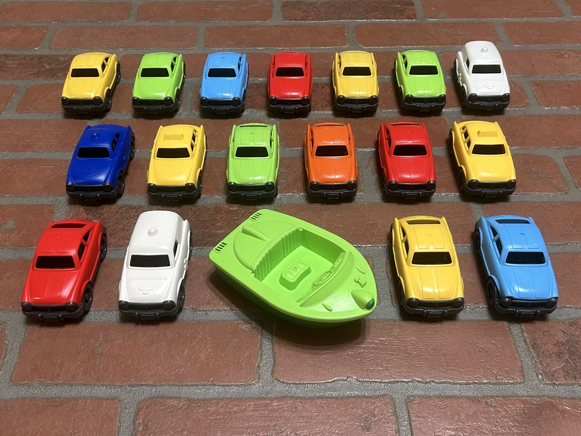Green Toys Cars And Boat Lot
