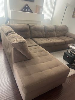 Brown l L Shape Sofa Set
