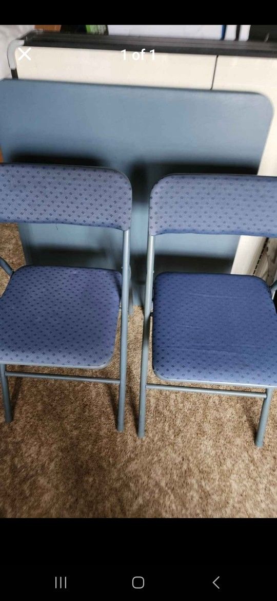 Card Table And 2 Folding Chairs