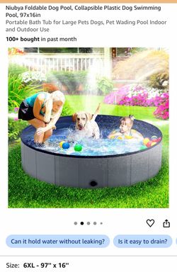 Niubya Foldable Dog Pool 97x16in