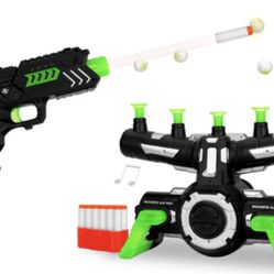 Glow-in-the-Dark Floating Target & Blaster Set w/ 24 Darts, 20 Targets